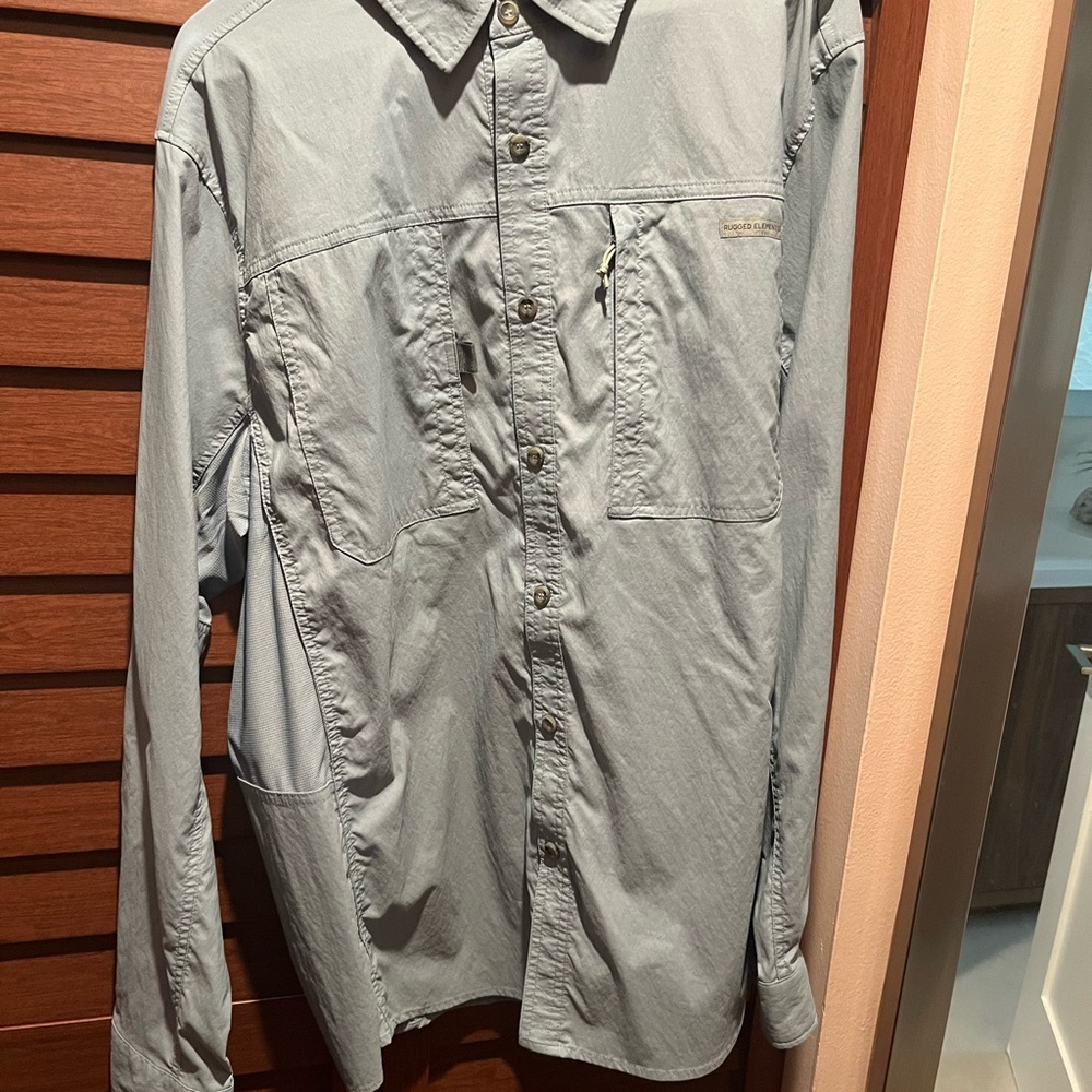 Light Gray Button-Up Outdoor Shirt